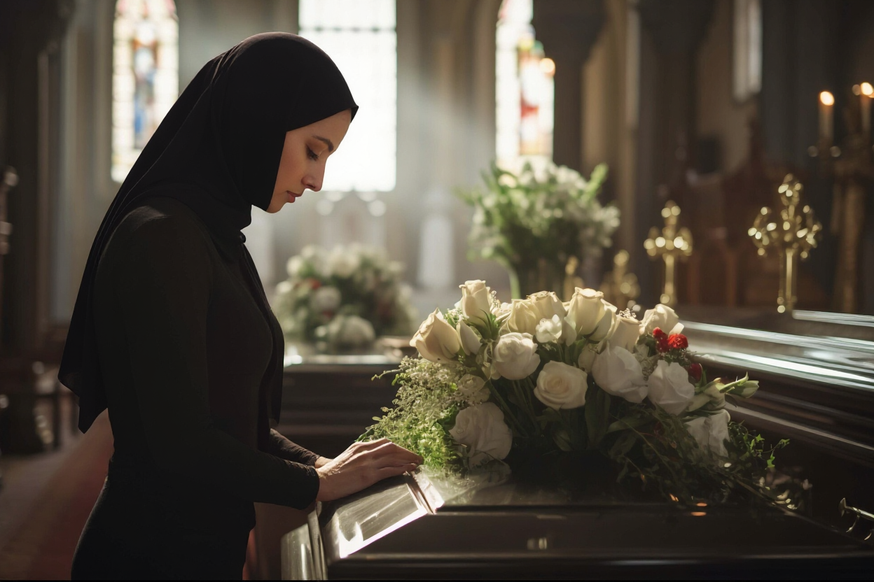 девушка у гроба